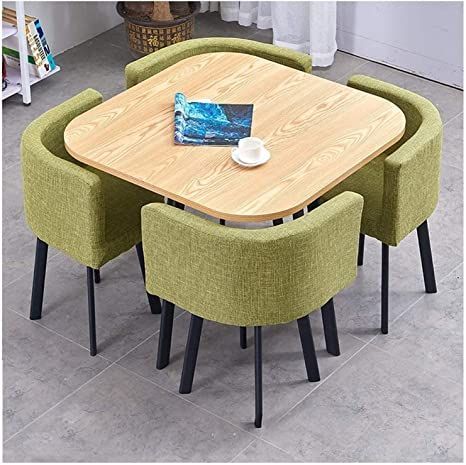 Dining Table and Chairs Set Kitchen Furniture Set Restaurant Balcony Cafe Meeting Room Office Living Room 80cm Round Table 1 Table and 4 Chairs