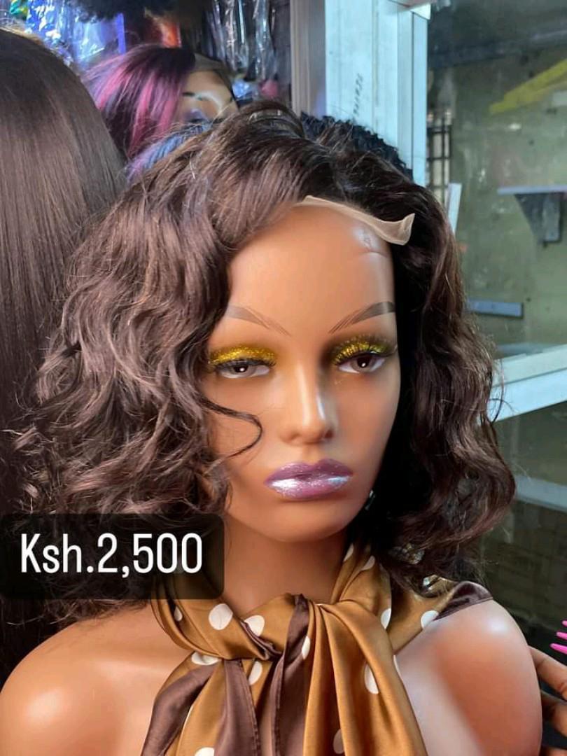 bulky semi human hair wig