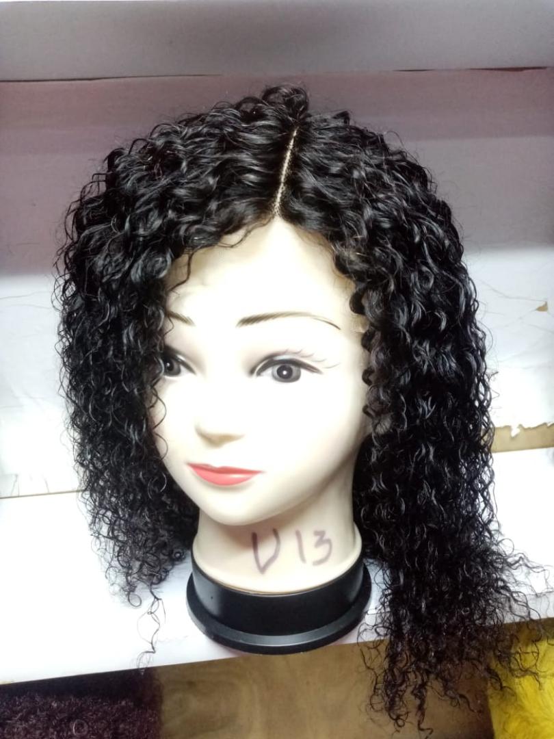 water curl human hair wig