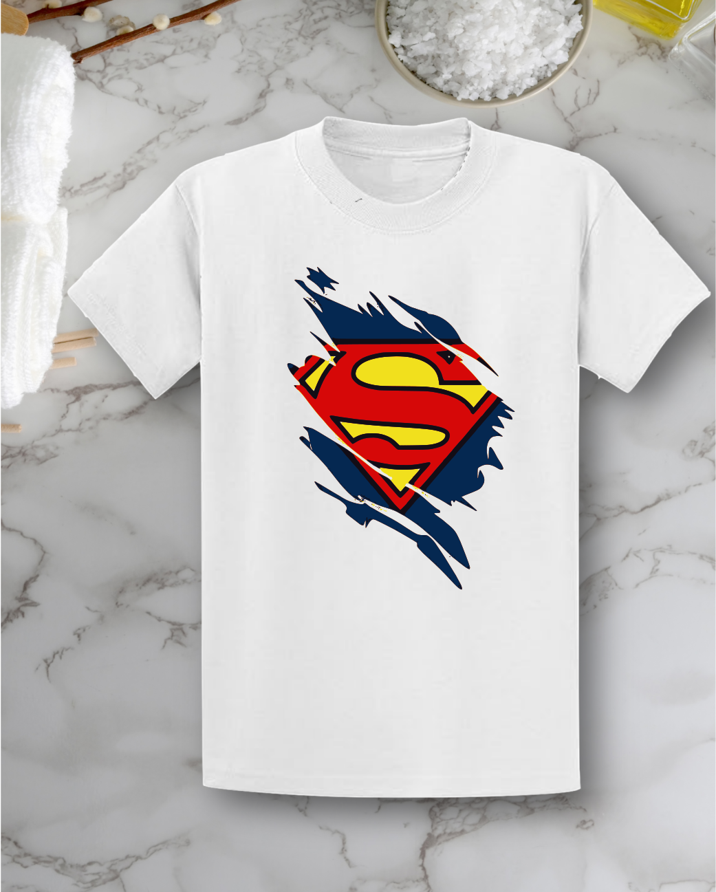 Cotton T-shirt Superman themed tshirt unisex. 100%cotton tshirts fitting heavy cotton unisex