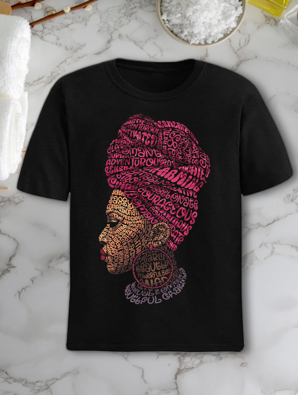 Cotton T-shirt African lady themed tshirt unisex. 100%cotton tshirts fitting heavy cotton unisex