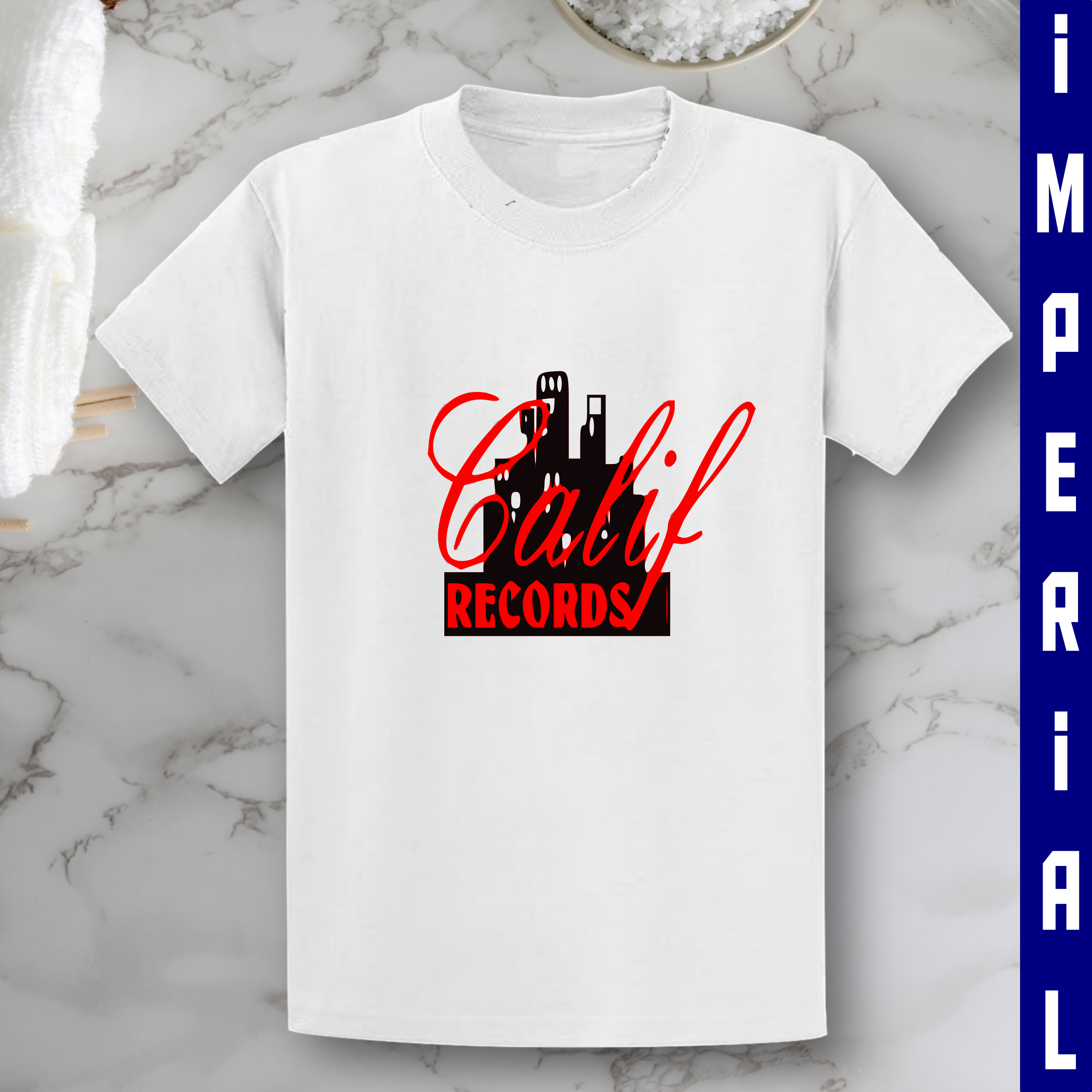 Cotton printed T-shirt Khalif records cotton tshirt unisex. 100% cotton tshirts fitting heavy cotton unisex
