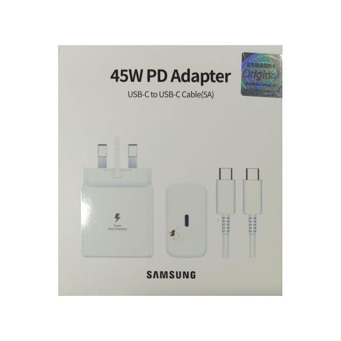 Samsung 45W USB C Plug For Samsung, SuperFast Charger Plug And Cable 1M, USB C Super Fast Charger For Galaxy S23 Ultra/S22+/S22 Ultra/S21/S20/A13/A14/A54 5G, UK Type C Charger Plug