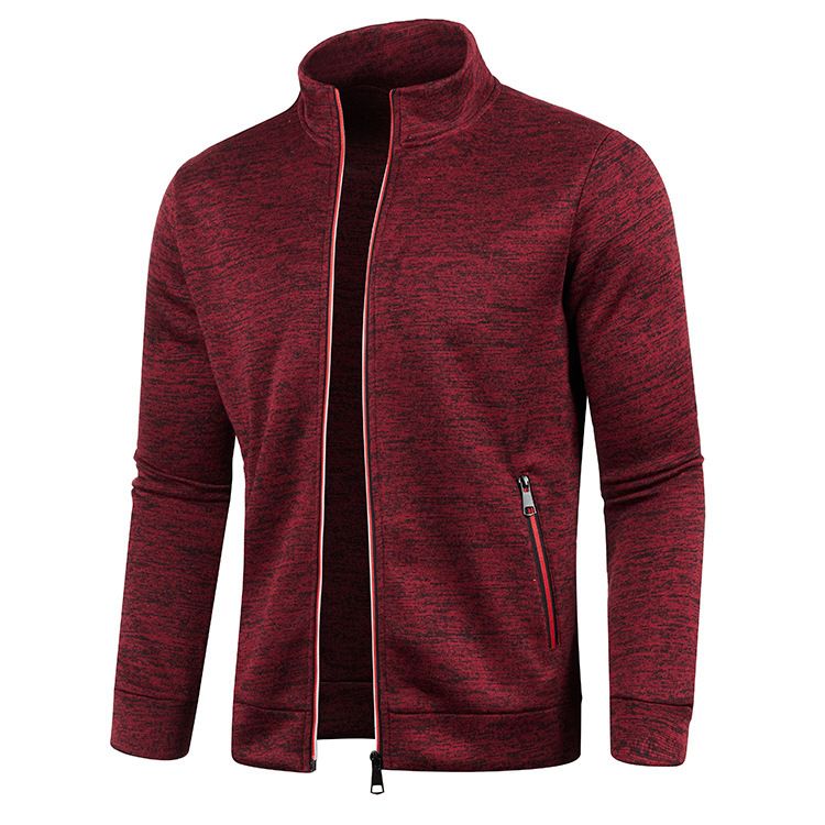 New men's long-sleeved jackets in autumn and winter are fashionable, stand-up collar, zipper, thin velvet and trendy brand jackets suitable for daily leisure and outdoor sports.