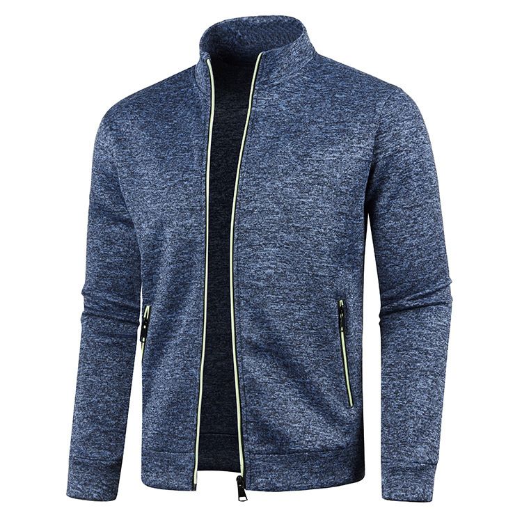 New men's long-sleeved jackets in autumn and winter are fashionable, stand-up collar, zipper, thin velvet and trendy brand jackets suitable for daily leisure and outdoor sports.