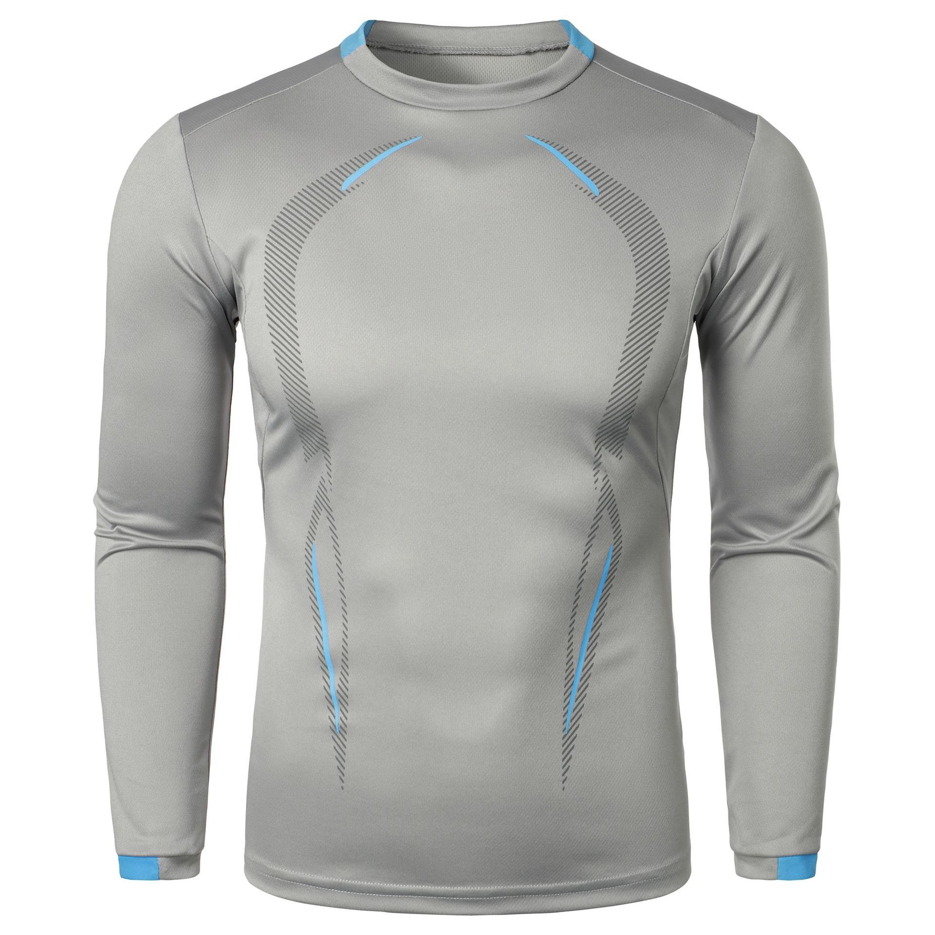 Summer new men's long-sleeved T-shirt fitness training breathable quick-drying clothes fashion T-shirt suitable for daily leisure outdoor sports wear.