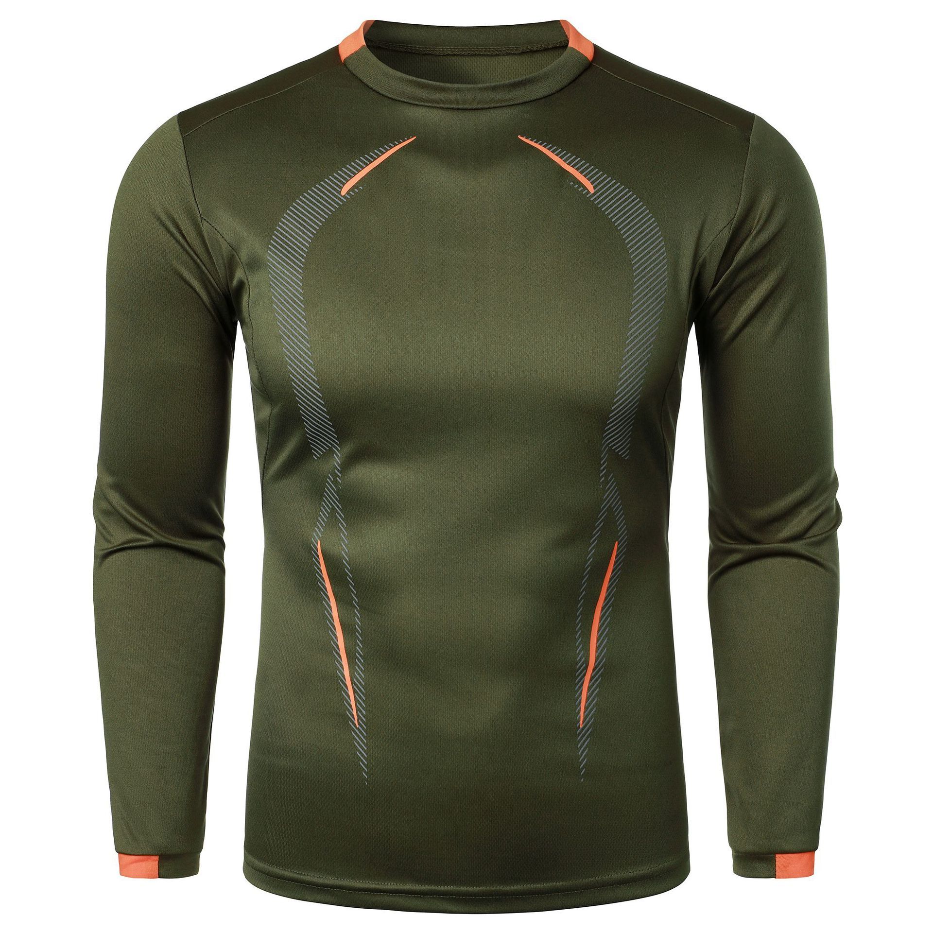 Summer new men's long-sleeved T-shirt fitness training breathable quick-drying clothes fashion T-shirt suitable for daily leisure outdoor sports wear.