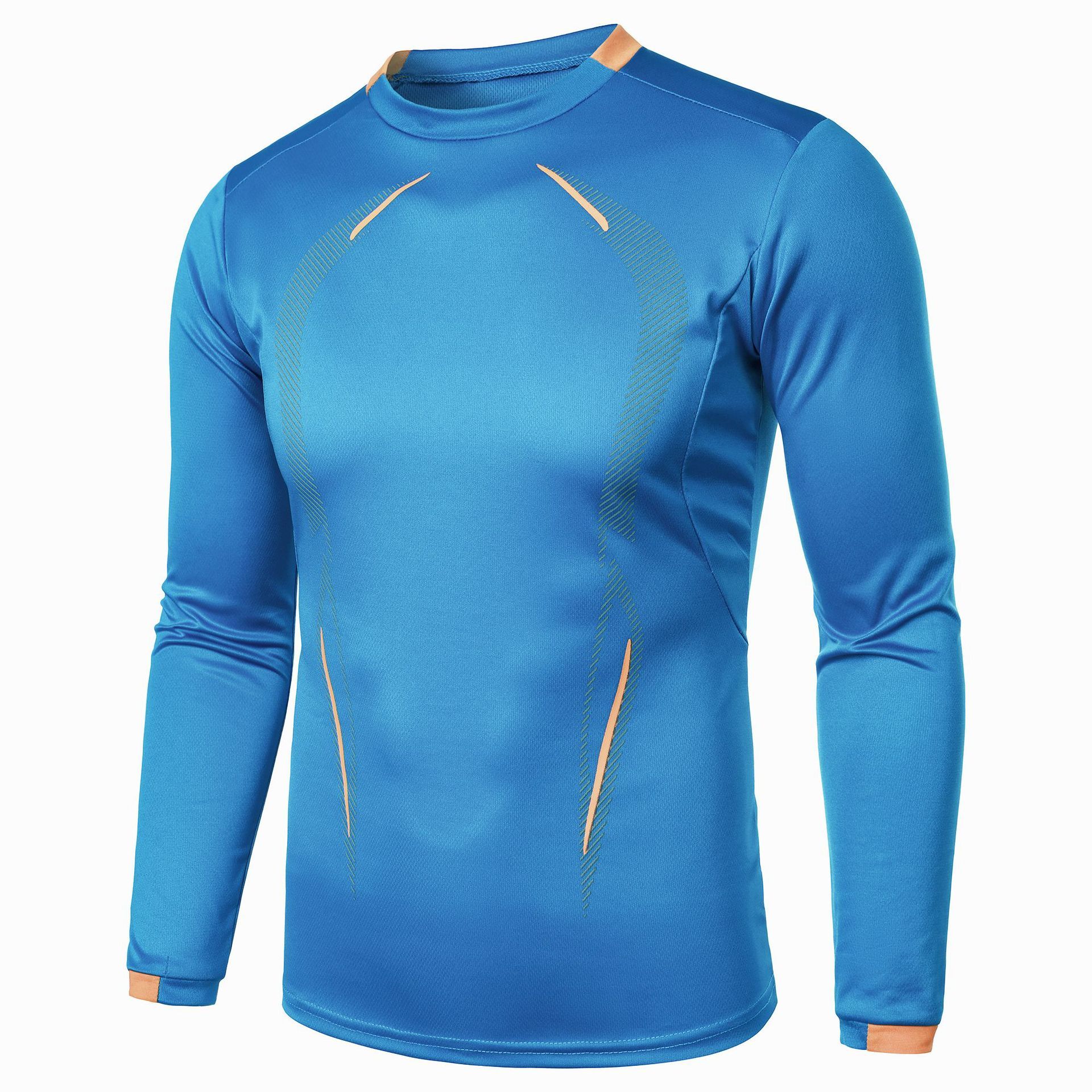 Summer new men's long-sleeved T-shirt fitness training breathable quick-drying clothes fashion T-shirt suitable for daily leisure outdoor sports wear.