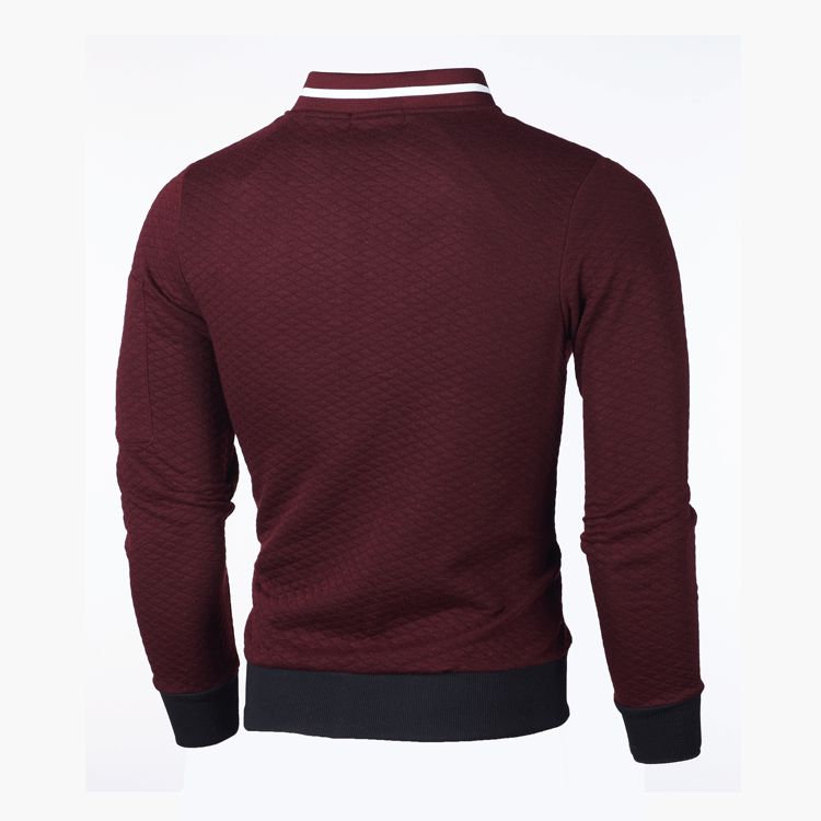 Summer new men's coat long sleeve stand collar zipper sweater coat solid color cardigan suitable for daily leisure outdoor sports commuting business wear.