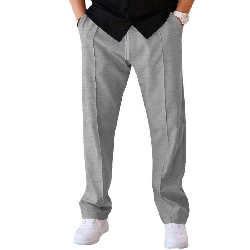 New men's trousers solid color loose straight sports casual pants American long pants are suitable for daily leisure and holiday sports commuting.