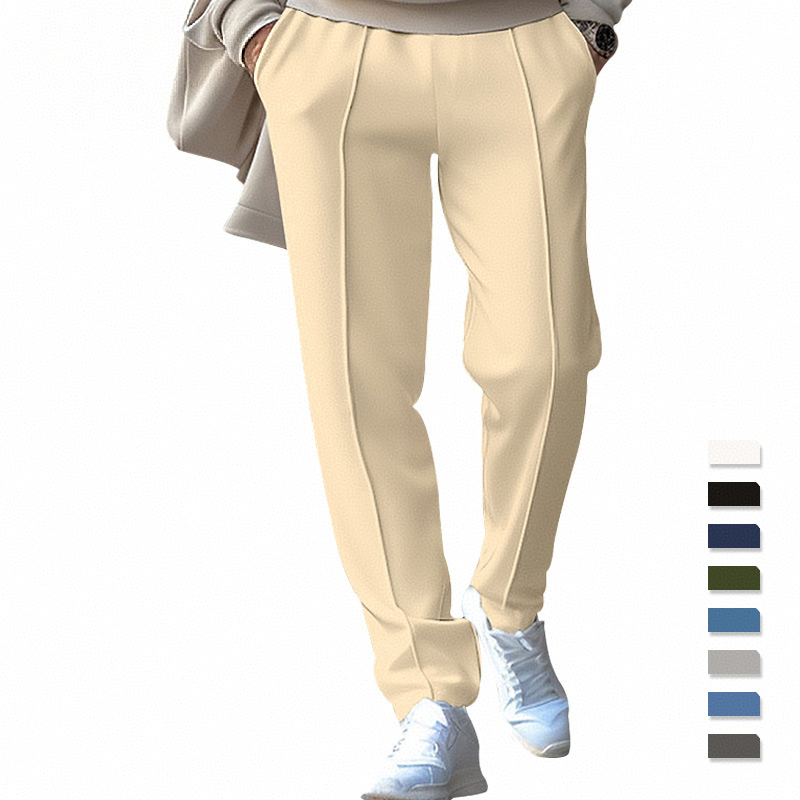 New men's trousers solid color loose straight sports casual pants American long pants are suitable for daily leisure and holiday sports commuting.