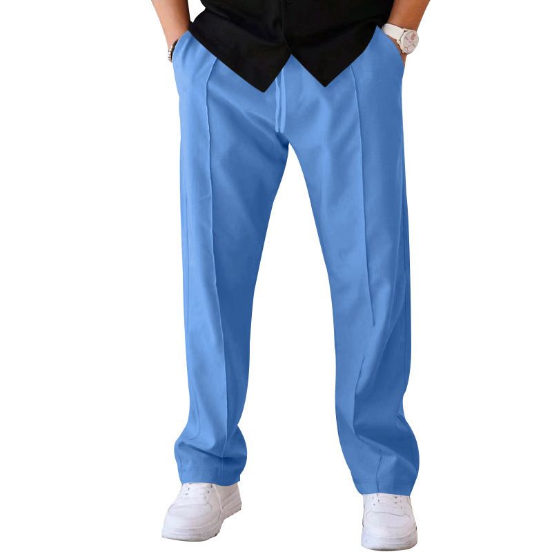 New men's trousers solid color loose straight sports casual pants American long pants are suitable for daily leisure and holiday sports commuting.