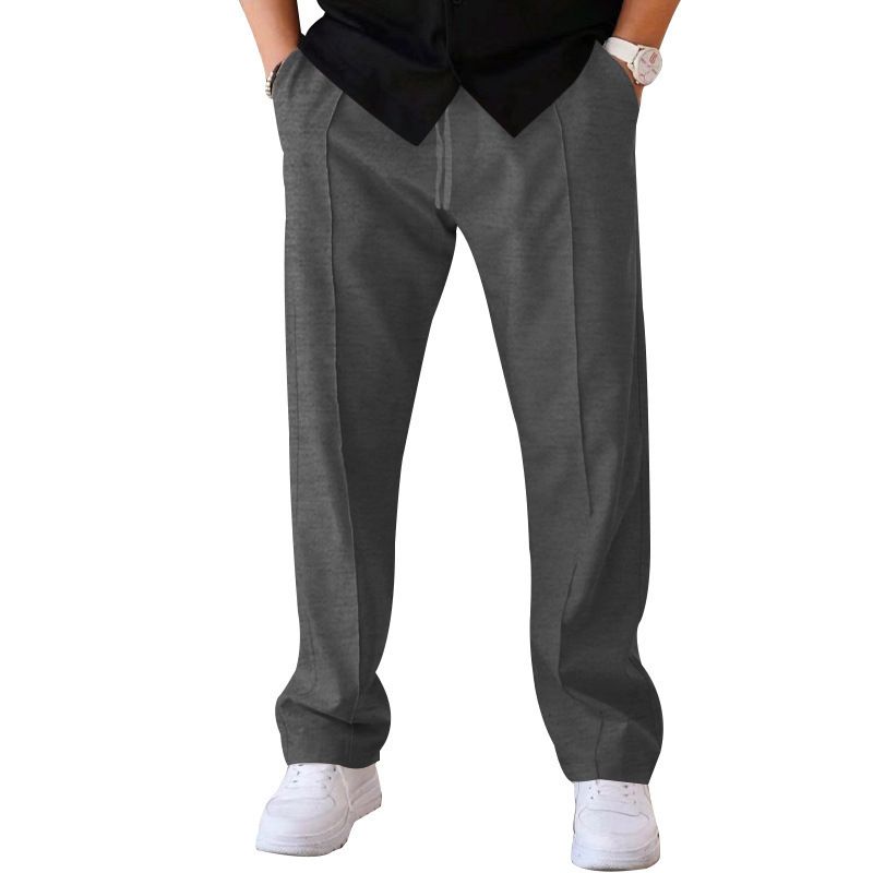 New men's trousers solid color loose straight sports casual pants American long pants are suitable for daily leisure and holiday sports commuting.