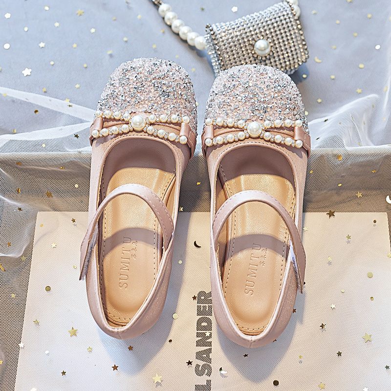 New girls' shoes Princess shoes sequined soft-soled performance shoes with dress shoes are suitable for birthday parties, school Christmas parties and banquets.