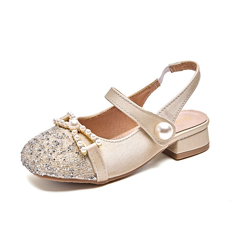 New girls' shoes, high-heeled princess shoes, children's leather shoes with dresses, little girl Mary Jane's fashion sandals are suitable for birthday parties, school Christmas parties and banquets.