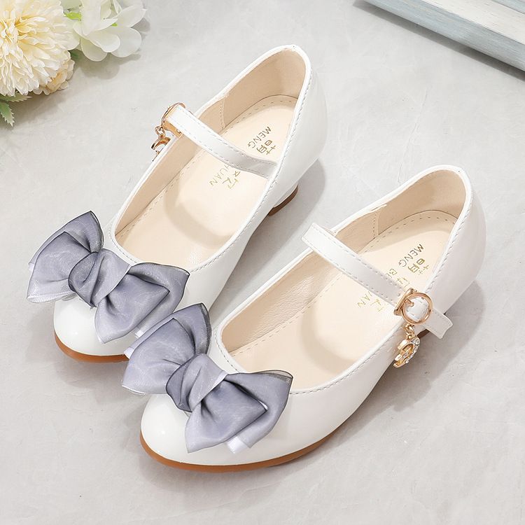 New girls' shoes Princess shoes Joker bow shoes with dress high heels shoes are suitable for daily casual birthday party, school Christmas party and banquet performance.