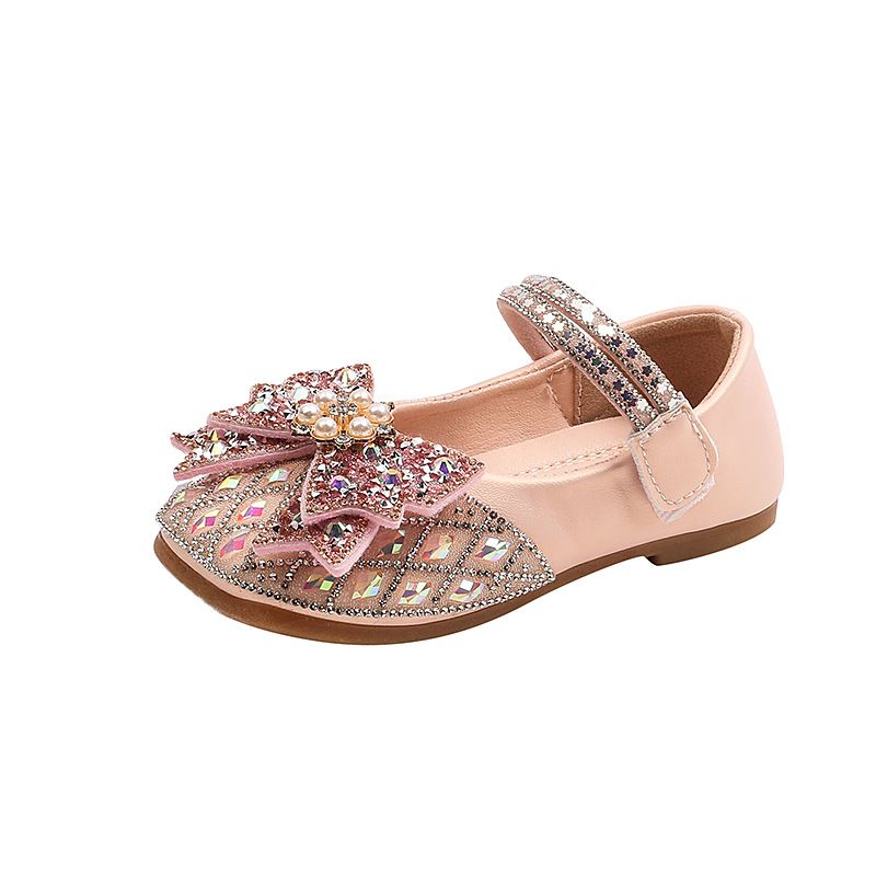 New girls' shoes, Princess shoes with dresses, single shoes and bows, Pearl girls' shoes are suitable for daily casual birthday parties, school Christmas parties and banquets.