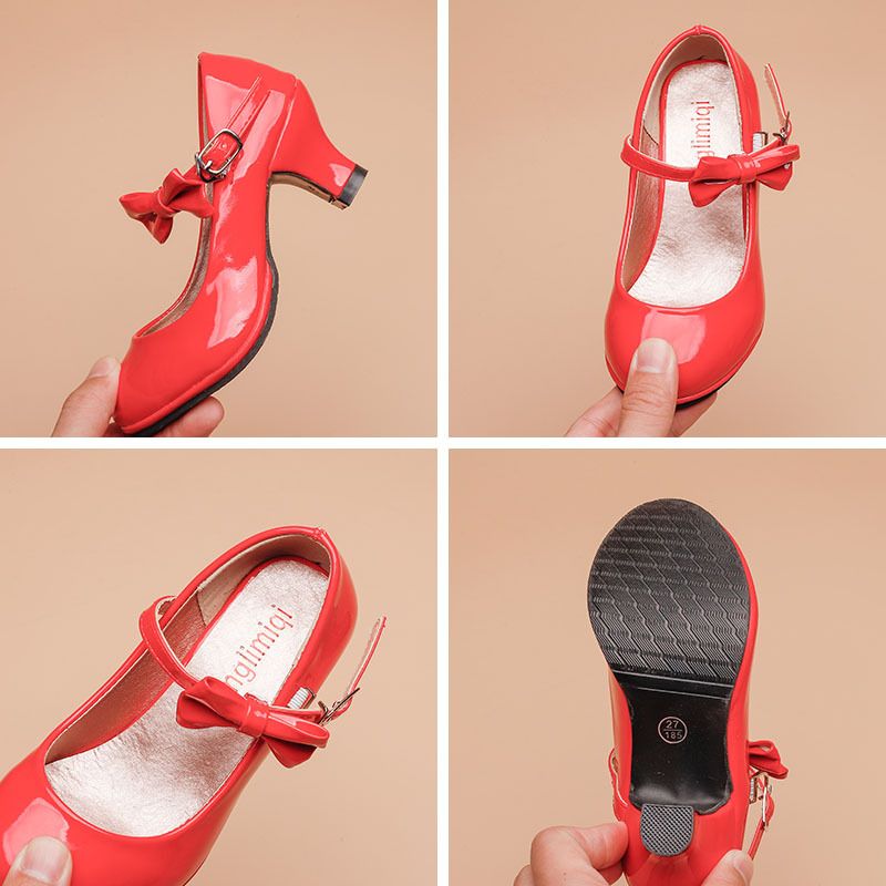 New girls' shoes Princess shoes with dress shoes Children's high-heeled shoes are suitable for daily casual birthday parties, school Christmas parties and banquets.