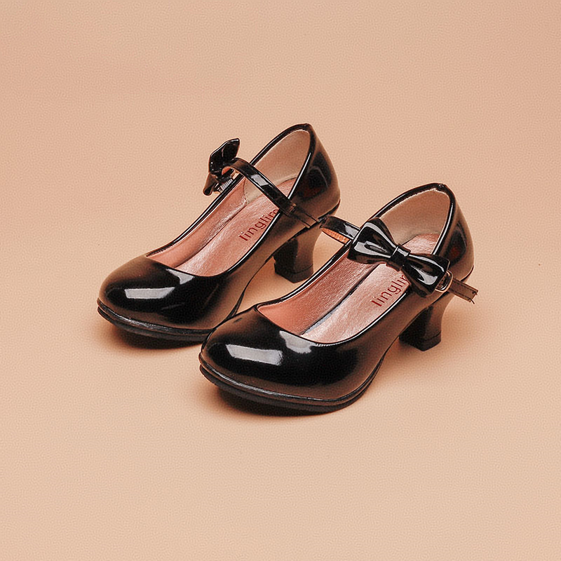 New girls' shoes Princess shoes with dress shoes Children's high-heeled shoes are suitable for daily casual birthday parties, school Christmas parties and banquets.