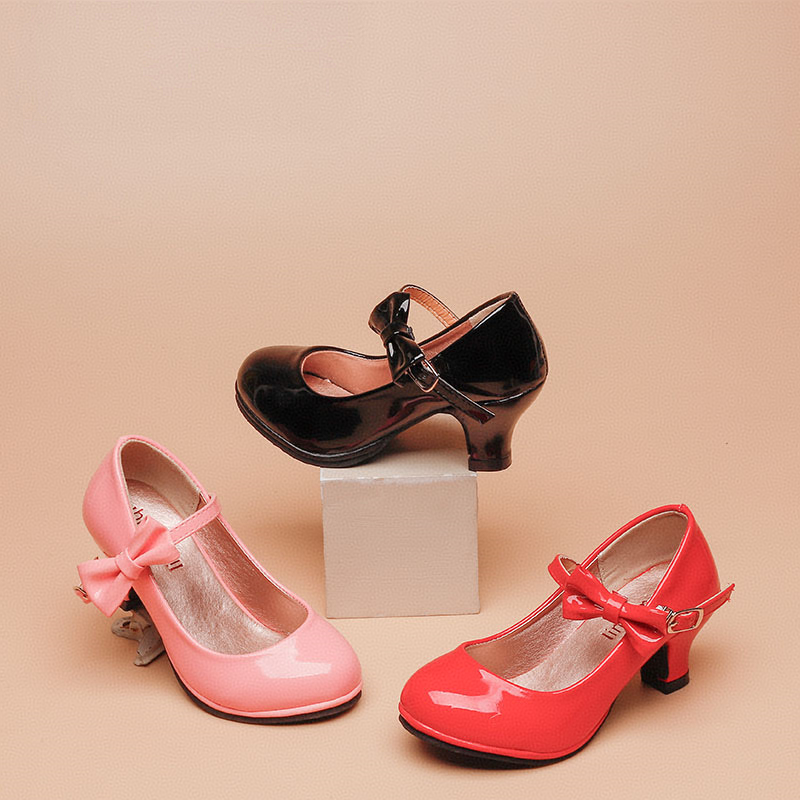 New girls' shoes Princess shoes with dress shoes Children's high-heeled shoes are suitable for daily casual birthday parties, school Christmas parties and banquets.
