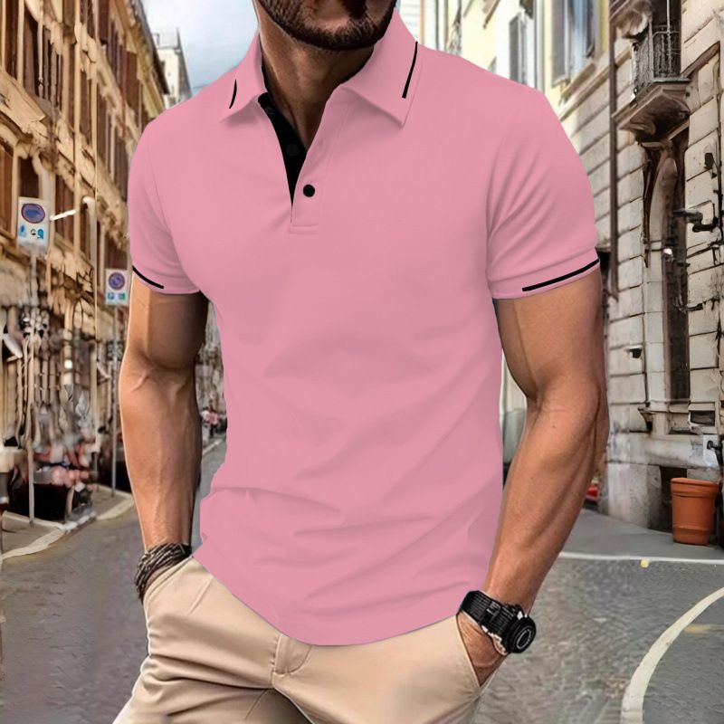 New men's short-sleeved T-shirts with lapels and buttons in summer men's polo shirts are suitable for daily leisure and commuting outdoor wear.