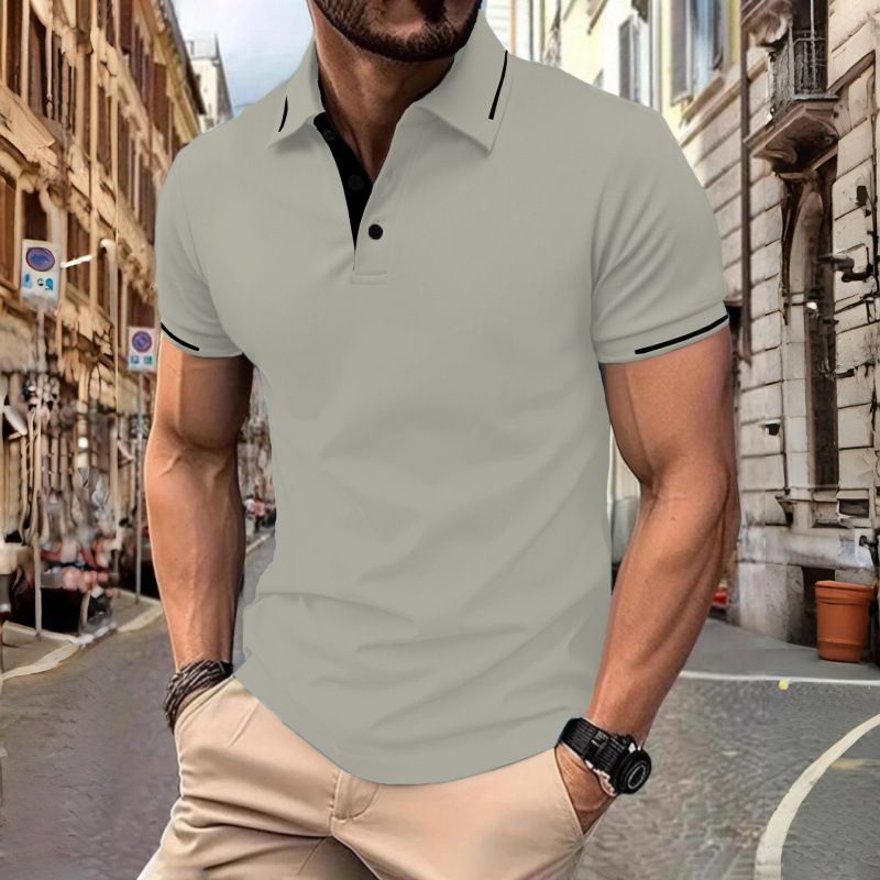 New men's short-sleeved T-shirts with lapels and buttons in summer men's polo shirts are suitable for daily leisure and commuting outdoor wear.