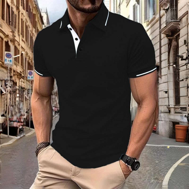 New men's short-sleeved T-shirts with lapels and buttons in summer men's polo shirts are suitable for daily leisure and commuting outdoor wear.
