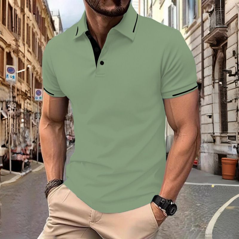 New men's short-sleeved T-shirts with lapels and buttons in summer men's polo shirts are suitable for daily leisure and commuting outdoor wear.