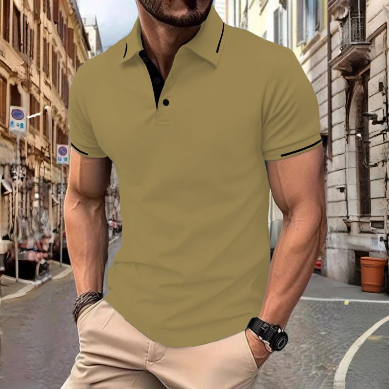 New men's short-sleeved T-shirts with lapels and buttons in summer men's polo shirts are suitable for daily leisure and commuting outdoor wear.