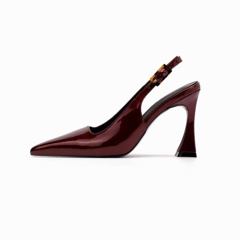 Summer new women's shoes fashion Baotou sandals patent leather Joker stiletto heels are suitable for daily leisure commuting parties.