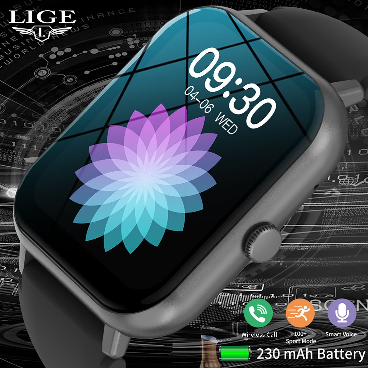 New smart watch Bluetooth call heart rate blood pressure blood oxygen detection outdoor sports watch is suitable for leisure sports business wear.