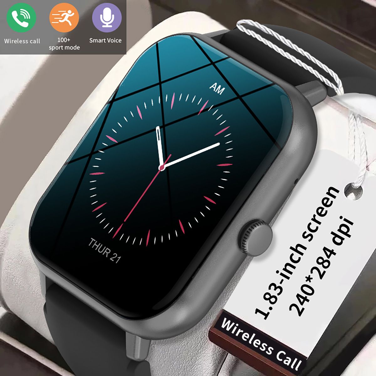 New smart watch Bluetooth call heart rate blood pressure blood oxygen detection outdoor sports watch is suitable for leisure sports business wear.