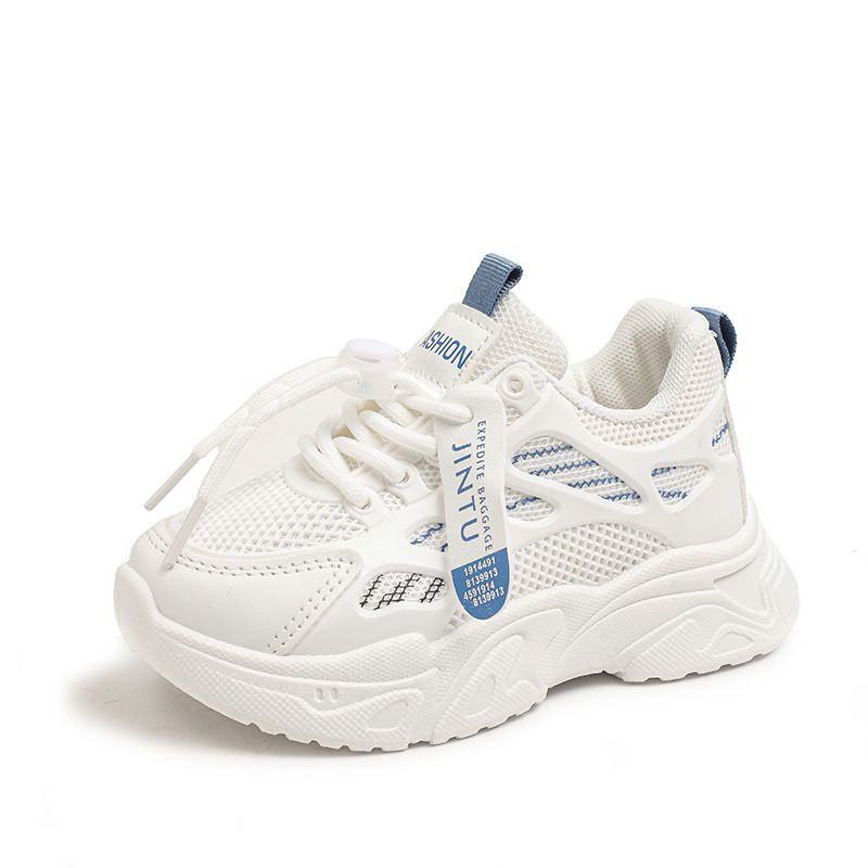 Summer new girls' sports shoes lightweight mesh breathable non-slip lace-up soft-soled children's old shoes running shoes are suitable for daily leisure sports outdoor running training.