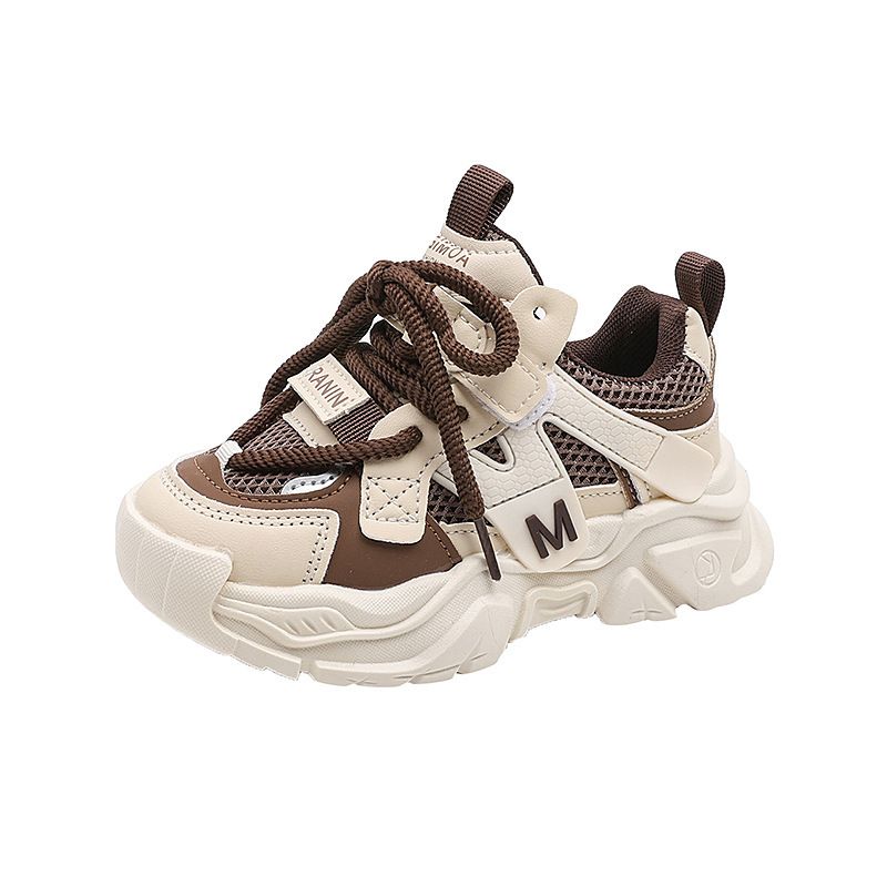 New children's sports shoes lightweight breathable mesh lace-up non-slip soft-soled old man shoes boys and girls running shoes suitable for daily leisure sports outdoor running training wear.