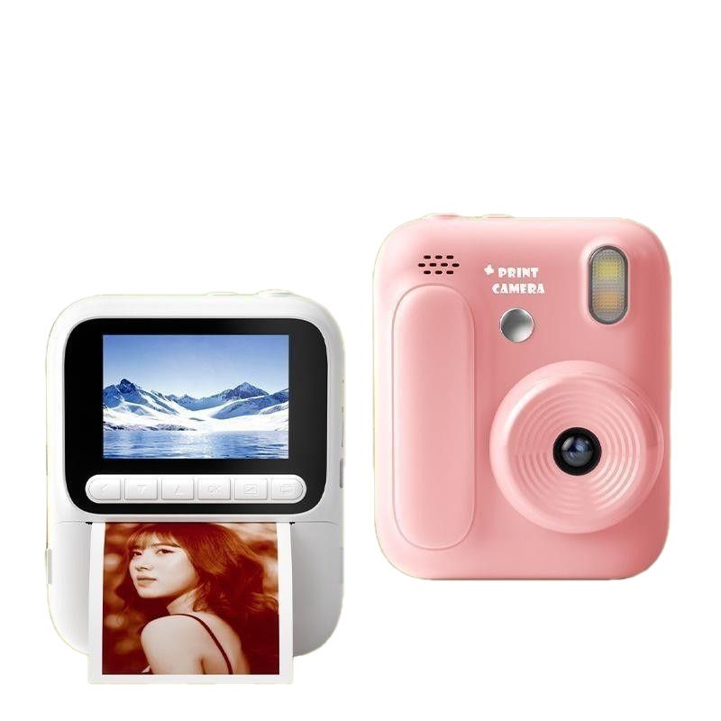 New color polaroid printing camera can print color photos. 2.4-inch high-definition large-screen color camera is suitable for daily photos of children's toys birthday gifts.