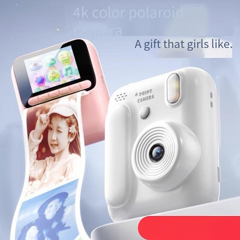New color polaroid printing camera can print color photos. 2.4-inch high-definition large-screen color camera is suitable for daily photos of children's toys birthday gifts.