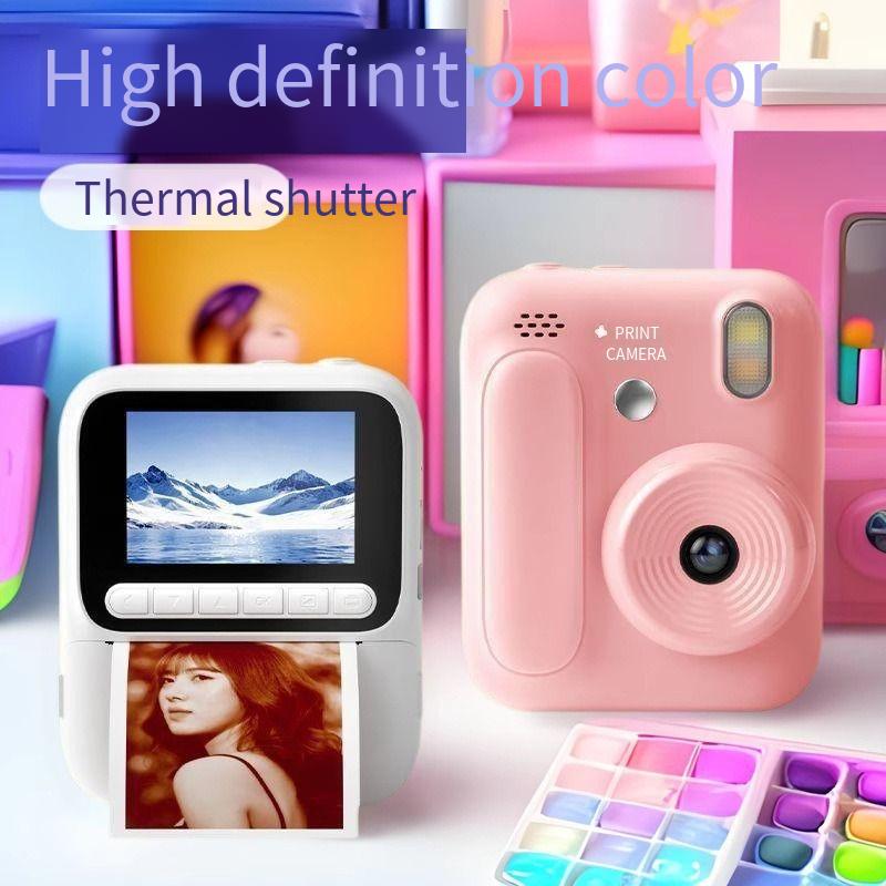 New color polaroid printing camera can print color photos. 2.4-inch high-definition large-screen color camera is suitable for daily photos of children's toys birthday gifts.