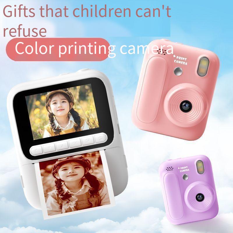 New color polaroid printing camera can print color photos. 2.4-inch high-definition large-screen color camera is suitable for daily photos of children's toys birthday gifts.