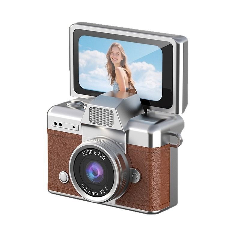 New mini camera flip thumb camera retro mini student digital HD portable small camera children's toy camera holiday gift