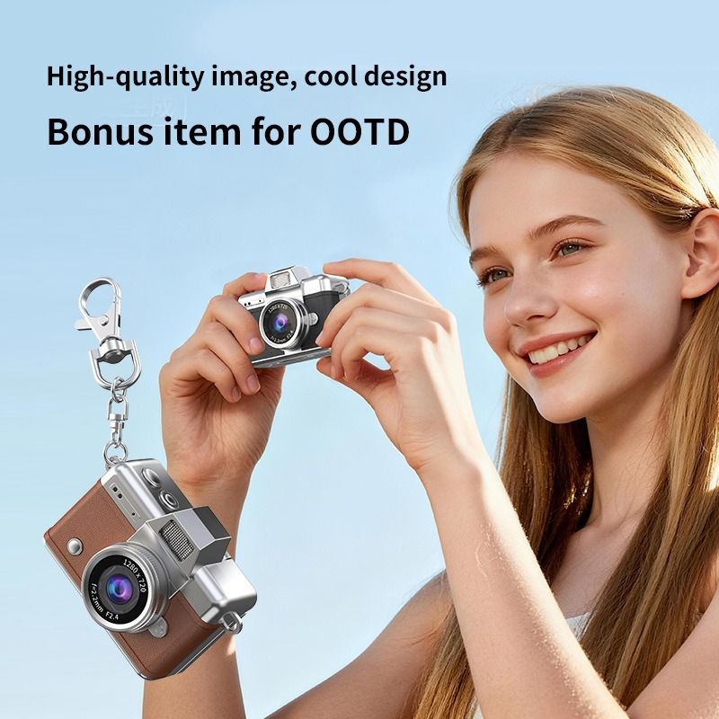 New mini camera flip thumb camera retro mini student digital HD portable small camera children's toy camera holiday gift