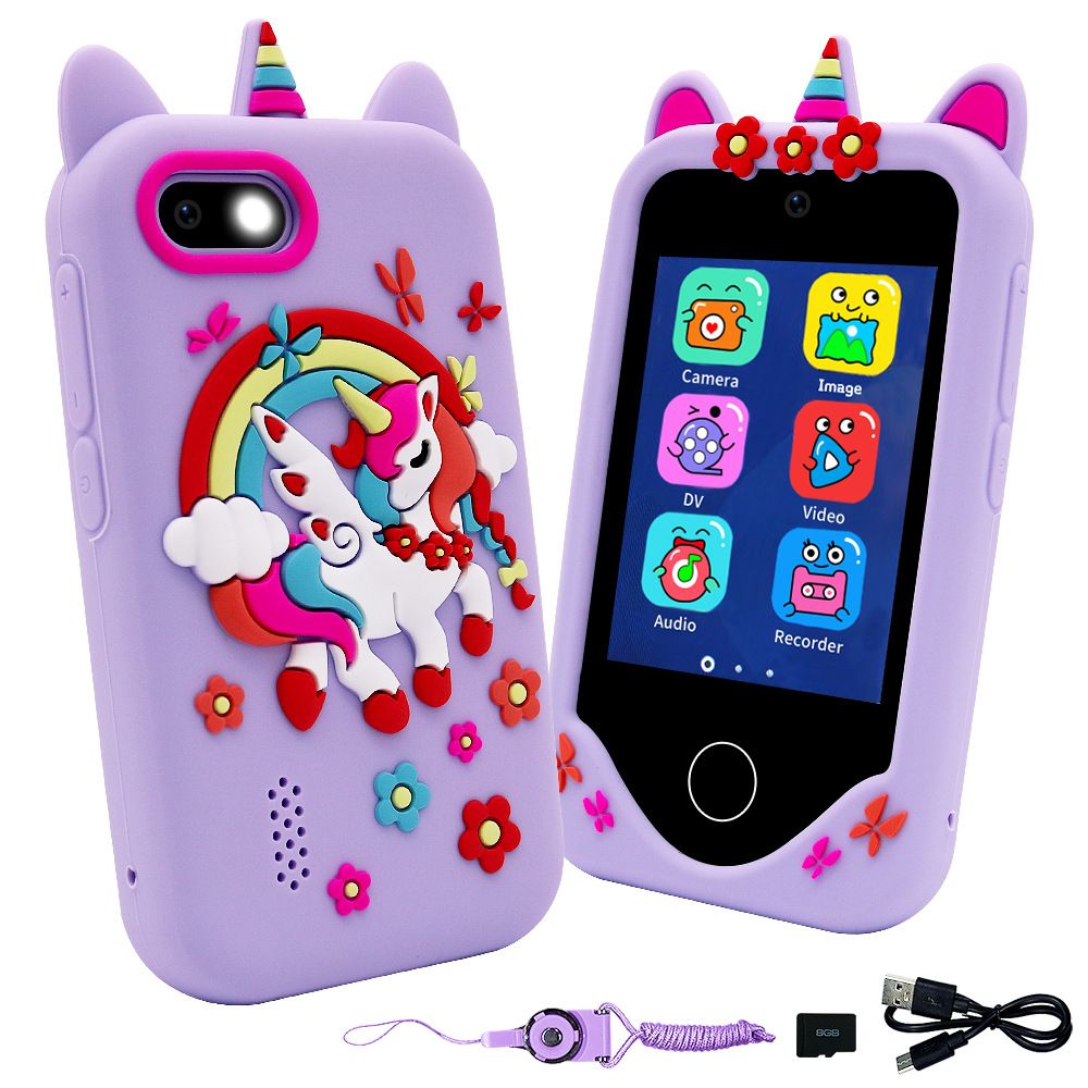 New children's mobile phone dual-camera touch screen unicorn educational early education machine mobile phone camera children's toys birthday holiday gifts