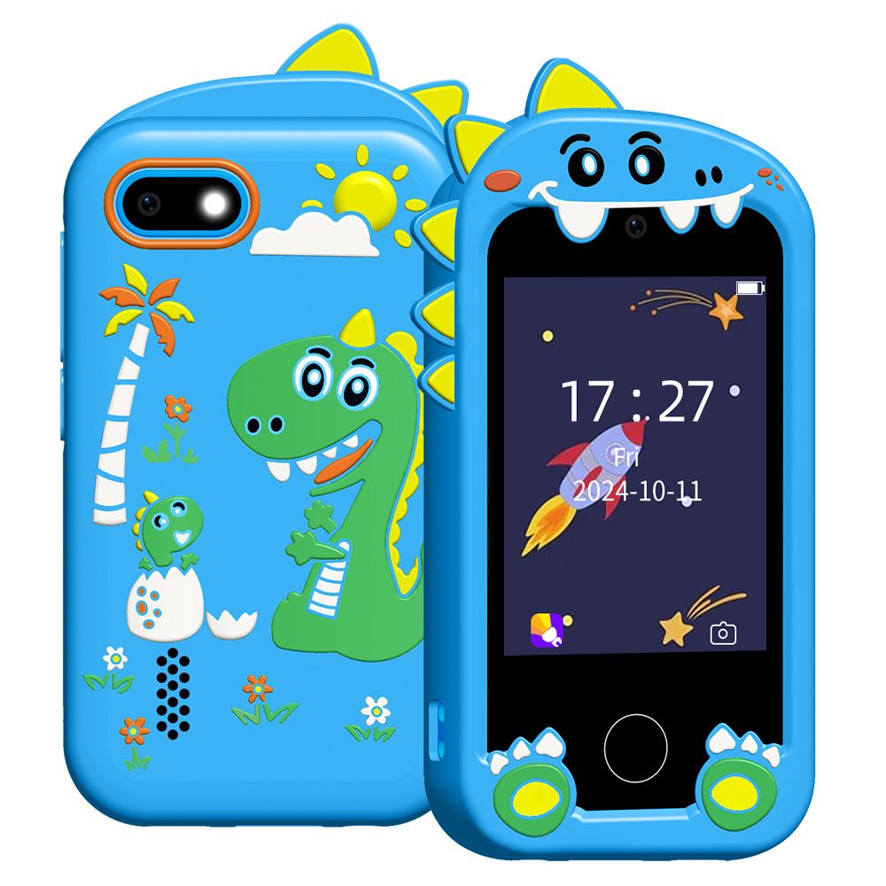 New children's mobile phone dual-camera touch screen small dinosaur educational early education machine mobile phone camera children's toys birthday holiday gifts.