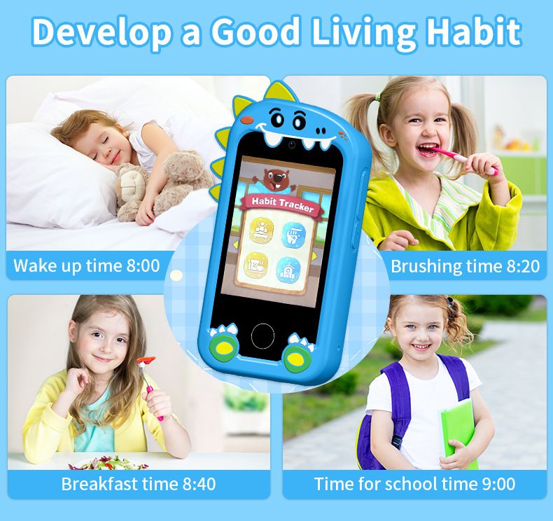 New children's mobile phone dual-camera touch screen small dinosaur educational early education machine mobile phone camera children's toys birthday holiday gifts.