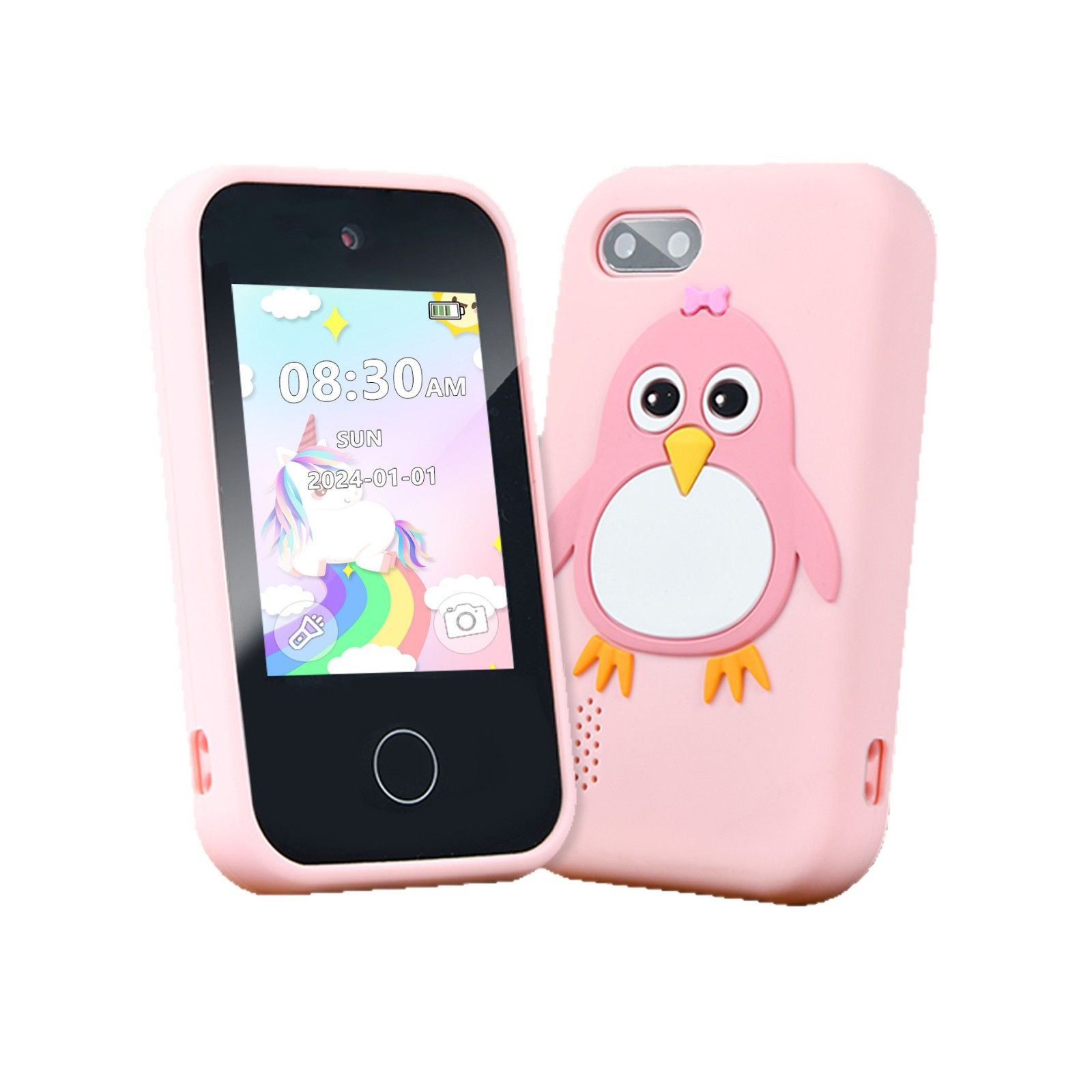 New children's mobile phone smart touch digital silicone Penguin mobile phone toy mini cartoon digital camera children's toys birthday holiday gifts