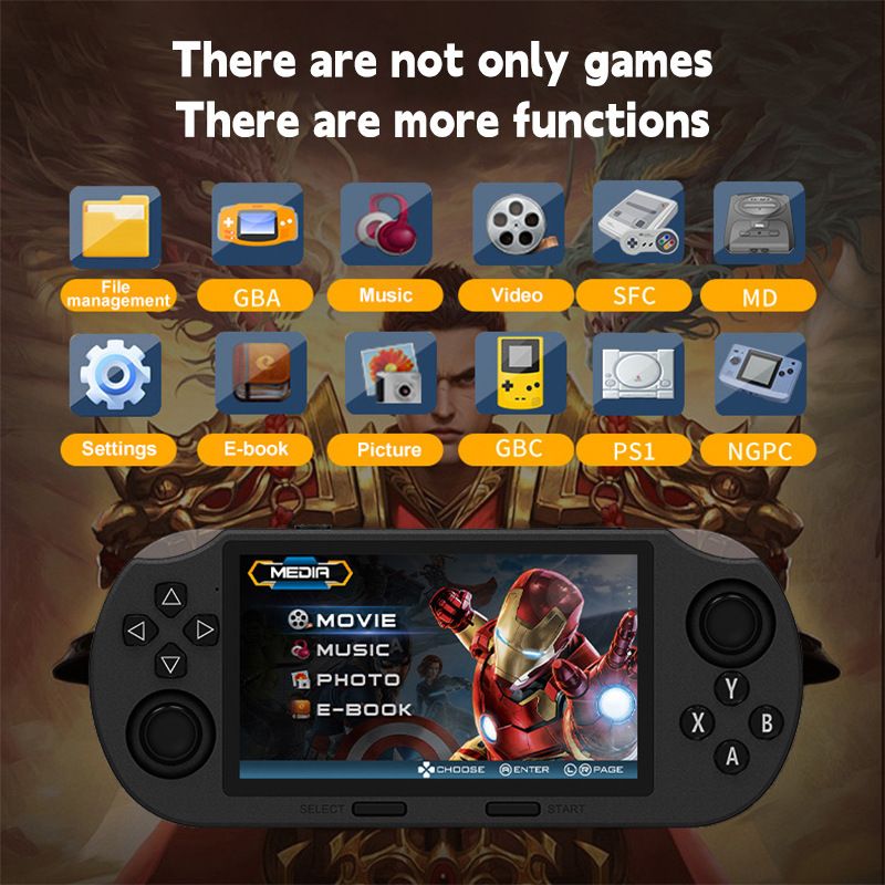 New SF3000 game console 4.5-inch HD big screen handheld GBA double rocker handheld game console