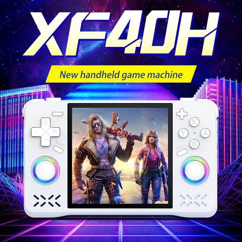 The new XF40H handheld game machine 4-inch large screen handheld built-in WIFI can play PSP online portable GBA open source handheld.