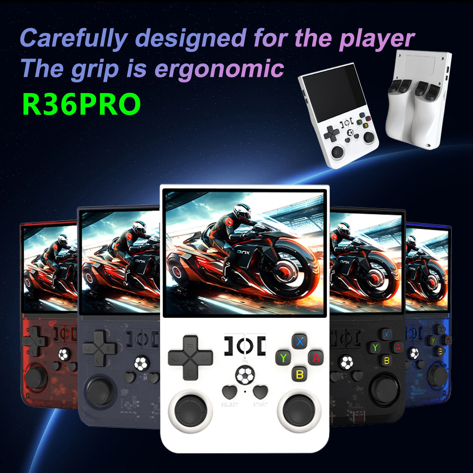 R36PRO open source handheld game machine portable retro GBA arcade PSP double rocker handheld touch screen (send 64G memory card)