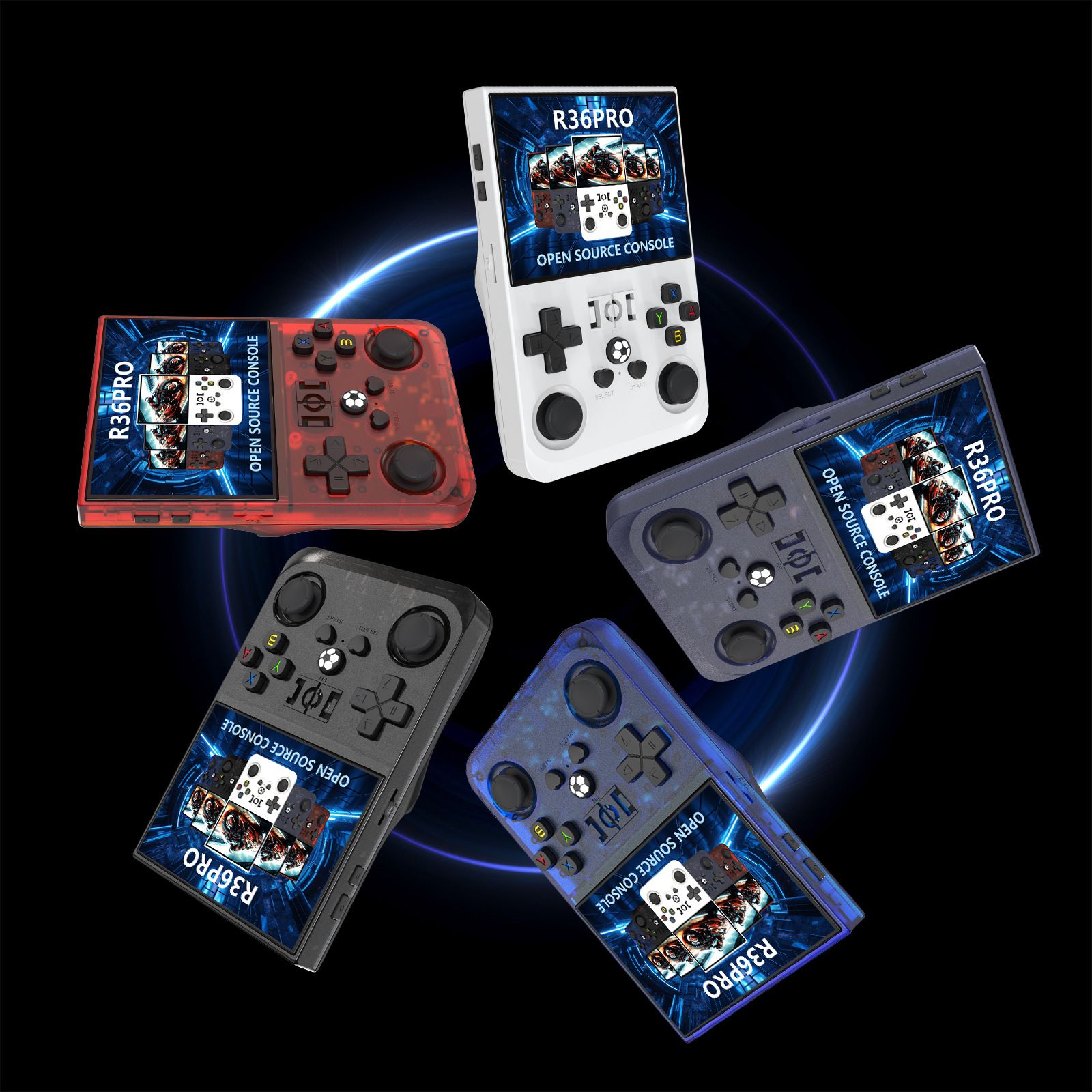 R36PRO open source handheld game machine portable retro GBA arcade PSP double rocker handheld touch screen (send 64G memory card)