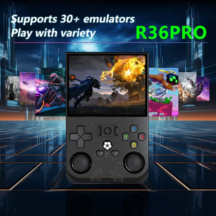 R36PRO open source handheld game machine portable retro GBA arcade PSP double rocker handheld touch screen (send 64G memory card)
