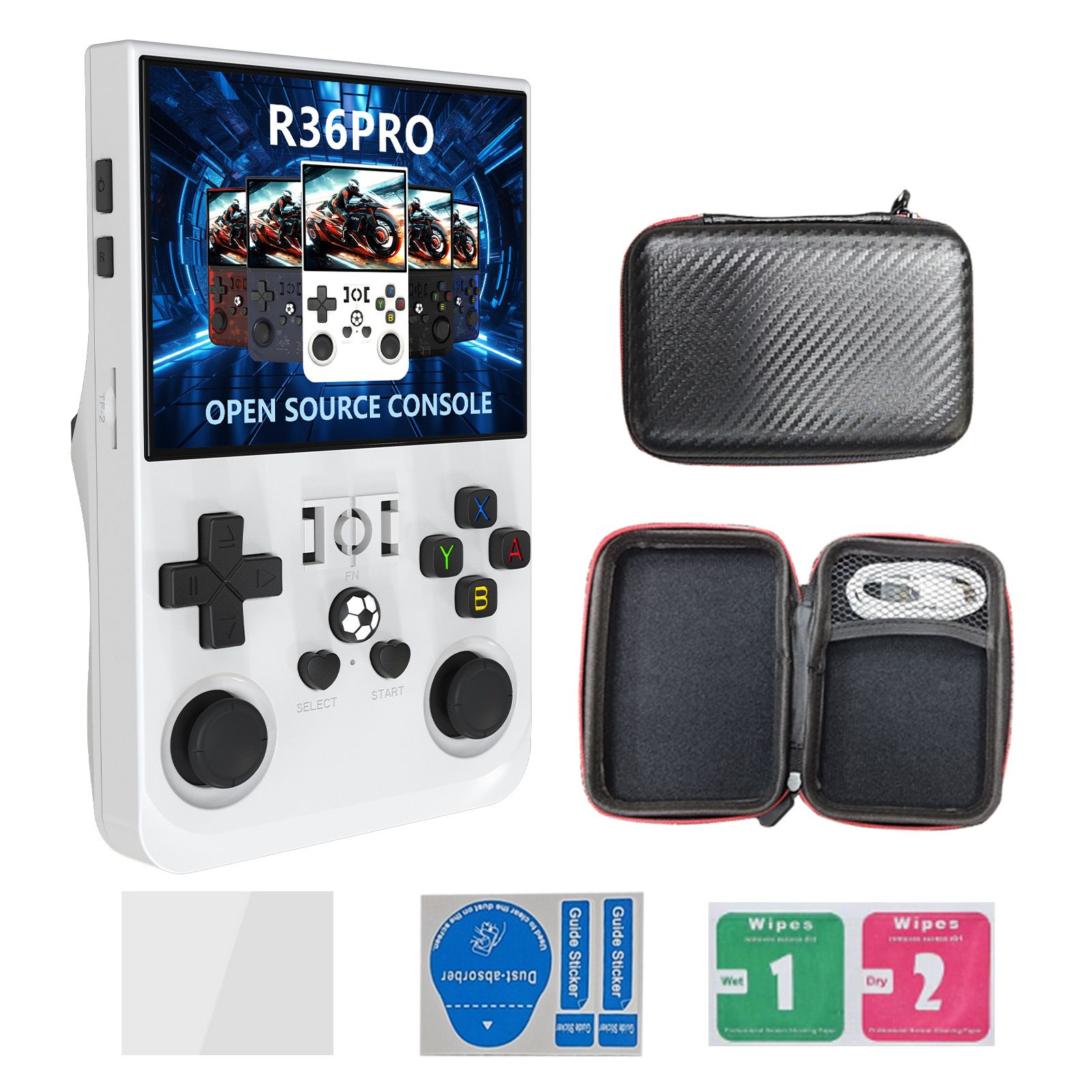 R36PRO open source handheld game machine portable retro GBA arcade PSP double rocker handheld touch screen (send 64G memory card)